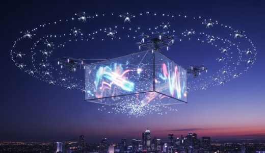 アンコール「SKY LED」始動─空飛ぶLEDで広告もライブ演出も、ドローン×10m巨大スクリーンの新体
