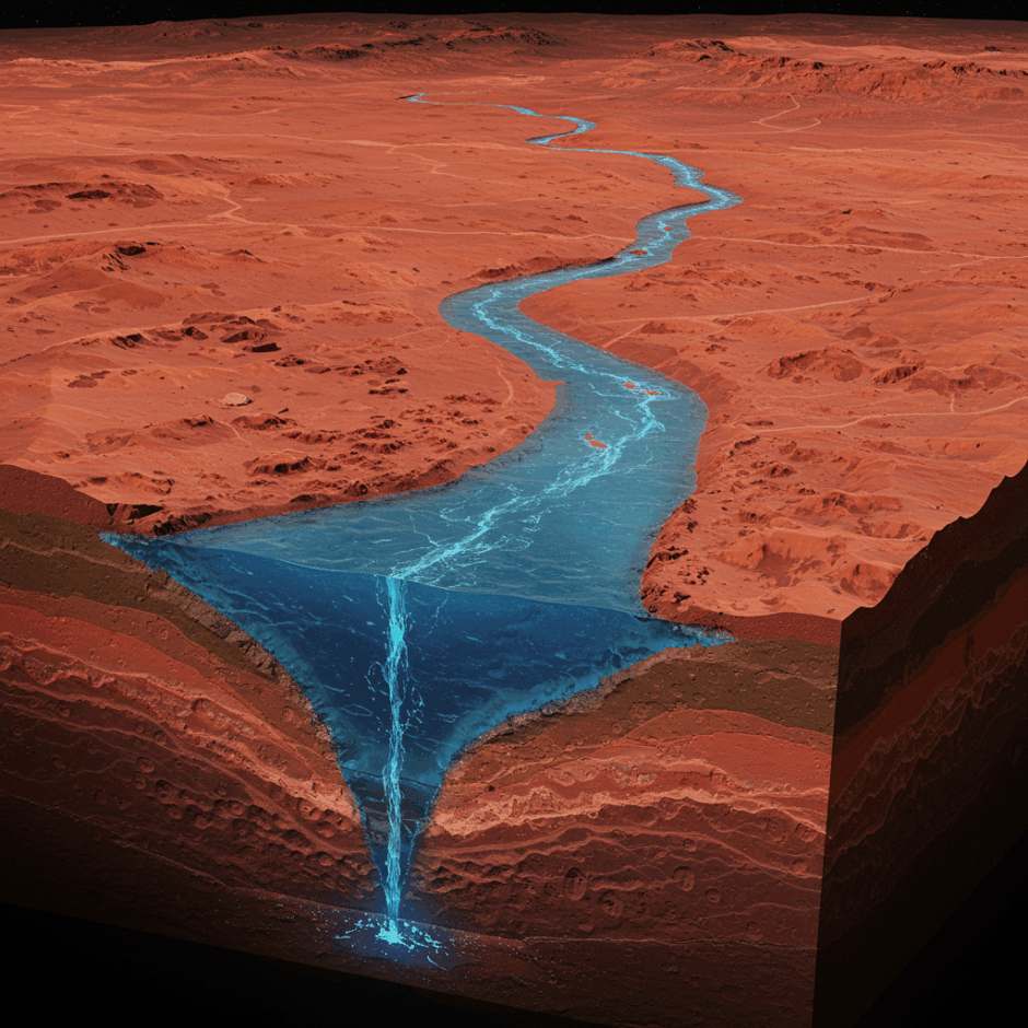 テキサス大学が解明：火星の水が地下1.6kmに消えた理由　50-200年かけて一方向移動
