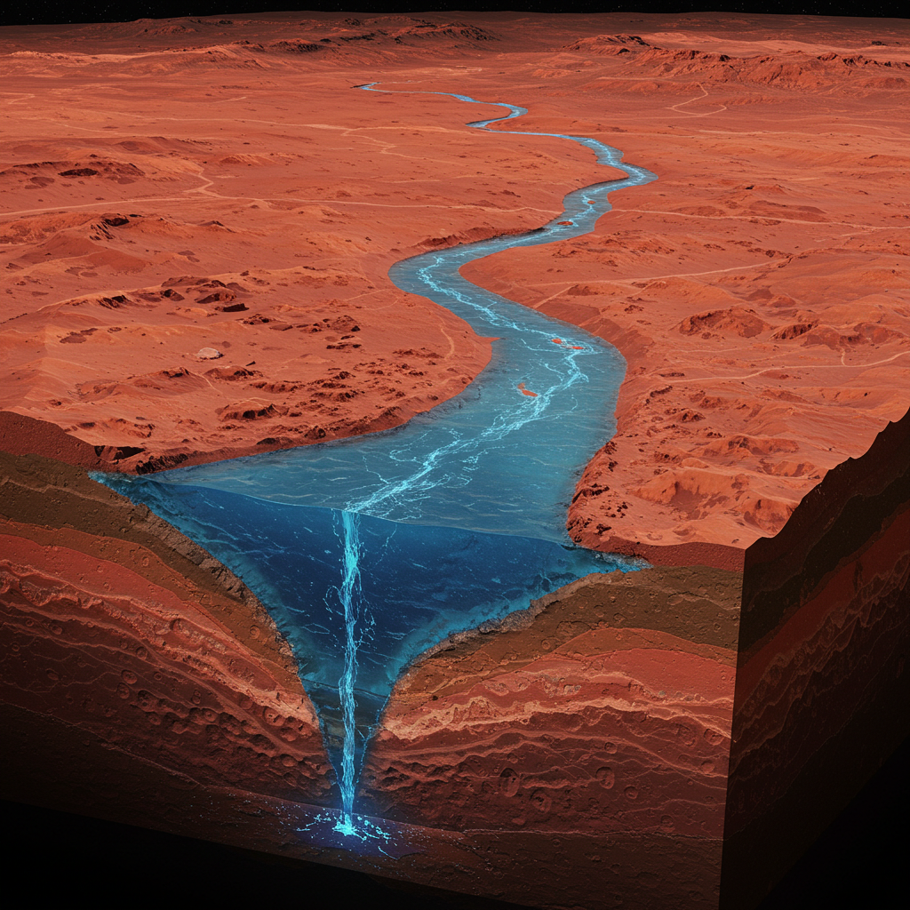 テキサス大学が解明：火星の水が地下1.6kmに消えた理由　50-200年かけて一方向移動