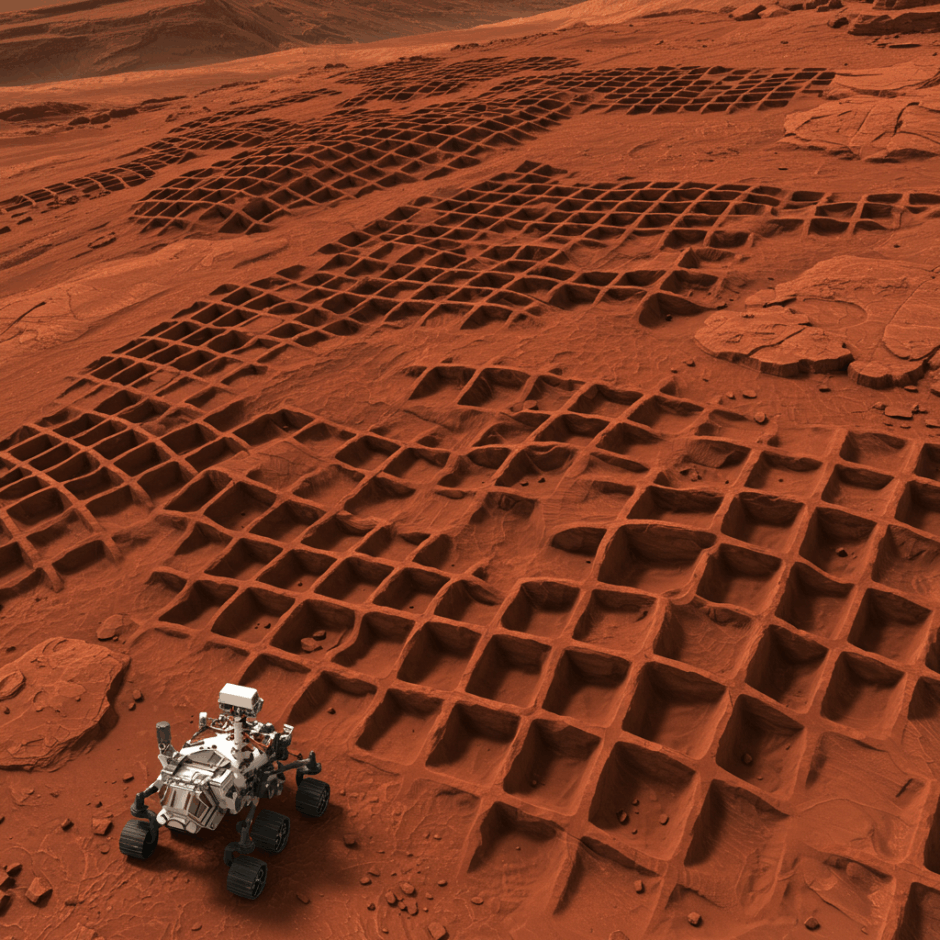 NASA Curiosity、火星で謎の網状石構造を発見 - 古代地下水の痕跡か、ボックスワーク構造の可能性