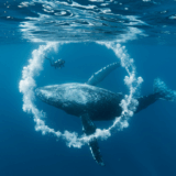 ザトウクジラが人間に向けて「バブルリング」を生成｜種間コミュニケーションの新たな証拠