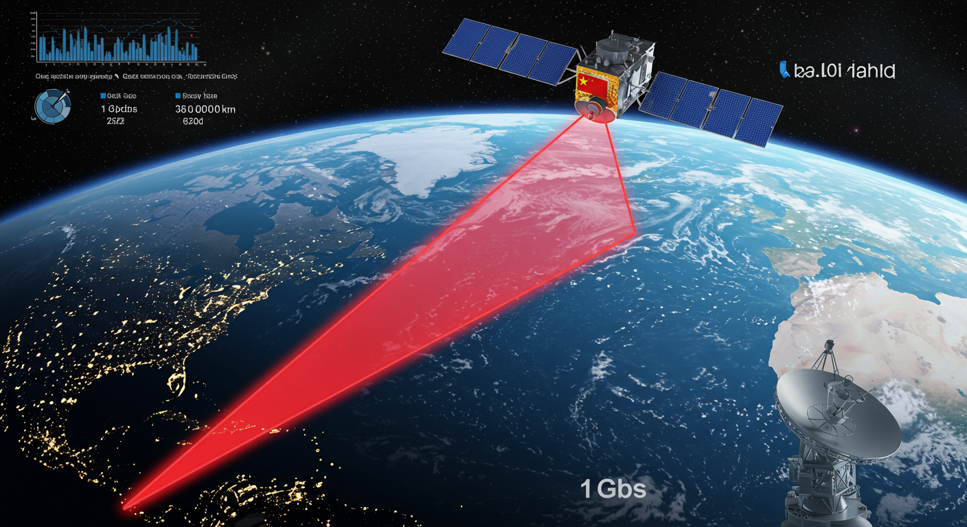 中国の衛星レーザー通信が1Gbps達成、Starlink比5倍速で宇宙通信に革命