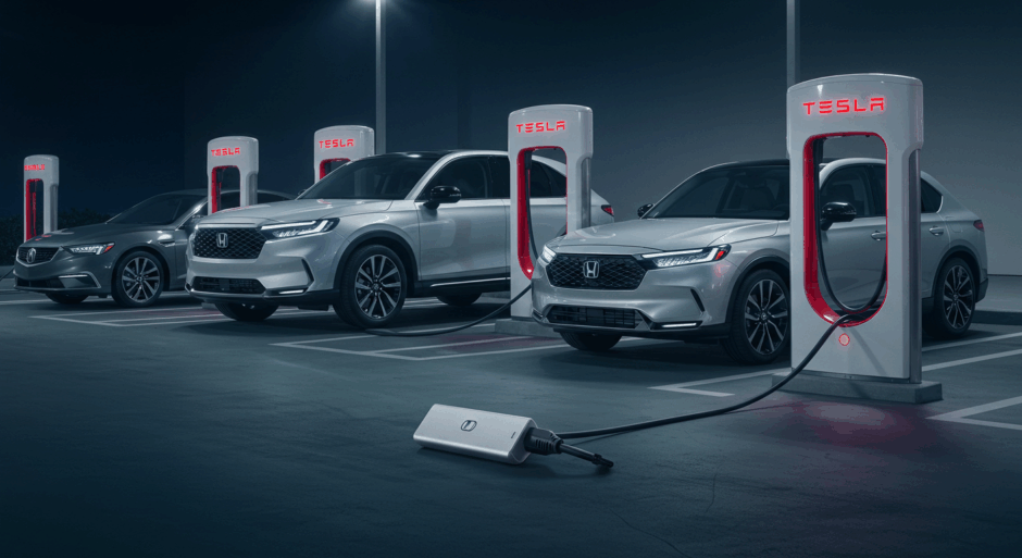 HondaとAcura、Teslaスーパーチャージャー解禁｜NACS標準統一で充電環境が劇的改善