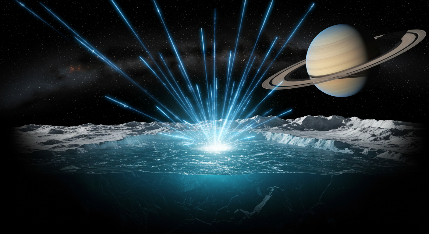  エンケラドス最有力候補に、宇宙線による放射線分解でエイリアン生命維持の新理論