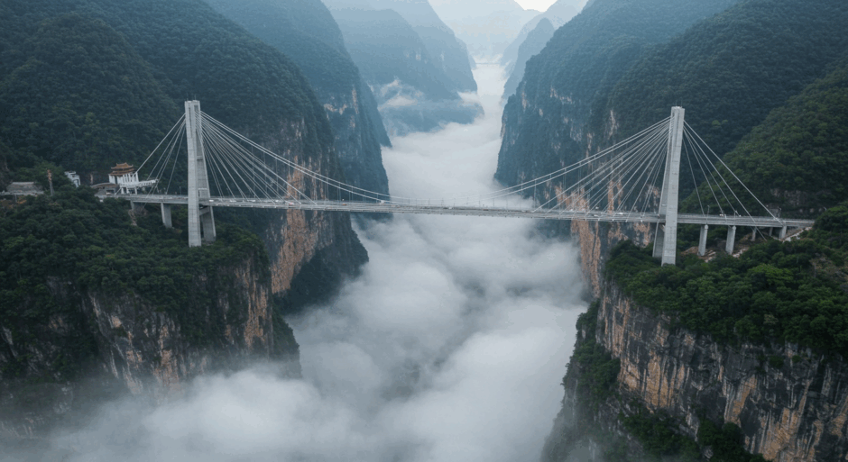 世界最高の橋「華江大峡谷橋」が2025年開通｜エッフェル塔2倍、山を切り裂いた中国の挑戦