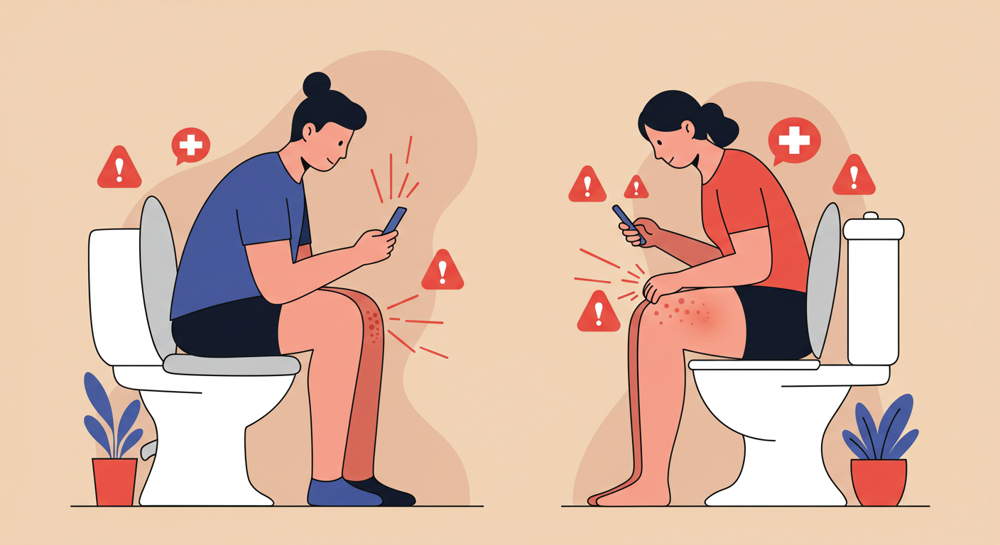 トイレでのスマートフォン使用が痔のリスクを46％増加させる｜PLOS One掲載研究が警鐘
