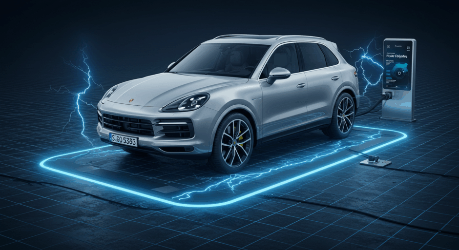 ポルシェ・カイエン・エレクトリック発表、北米初の量産ワイヤレス充電とNACS規格で新時代へ