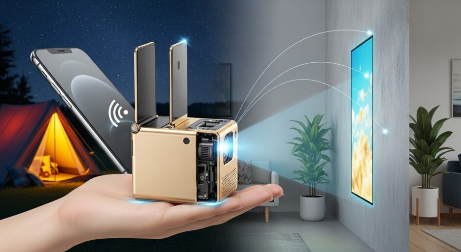 CES受賞の折りたたみプロジェクター「Aurzen ZIP」、手のひらサイズで縦型コンテンツに対応