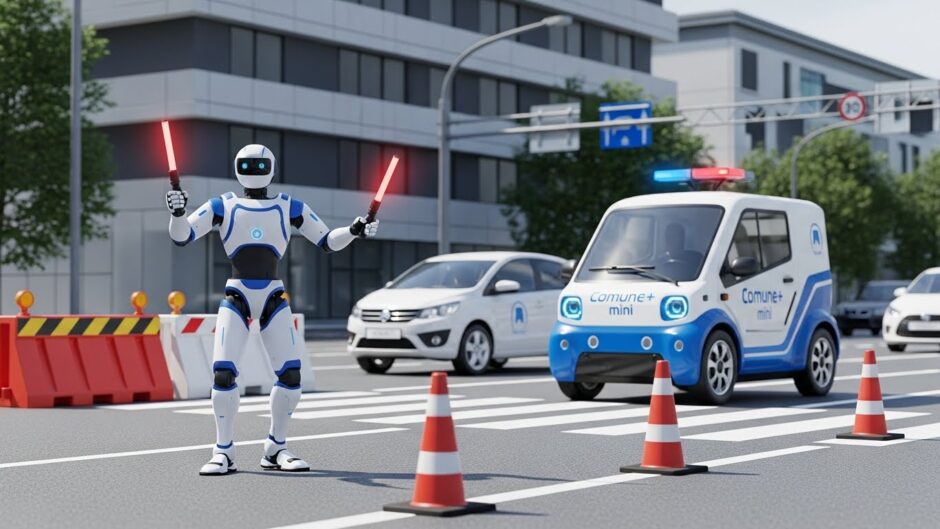 VOLLMONT、ヒューマノイド連携の交通誘導システム発表―警備業界の人手不足解決へ