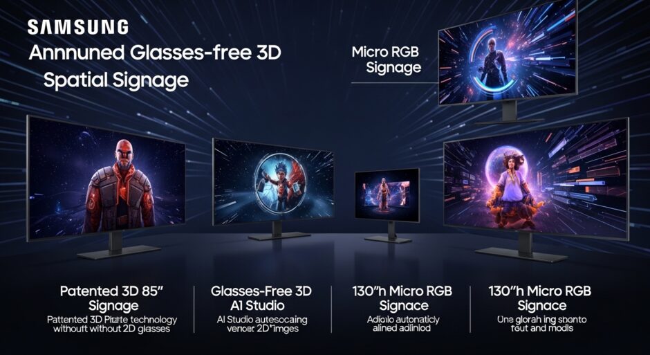 メガネ不要の3Dサイネージ、Samsungが世界展開。AIが2D画像を自動変換