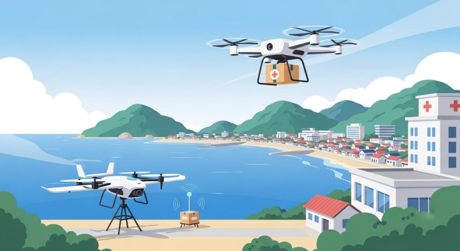 ACSL「PF2-CAT3」、五島市でレベル4飛行による医薬品の病院屋上配送を実現