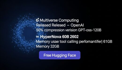 61GBを32GBへ——Multiverse Computingの圧縮モデルHyperNova 60B 2602がHugging Faceで無料公開