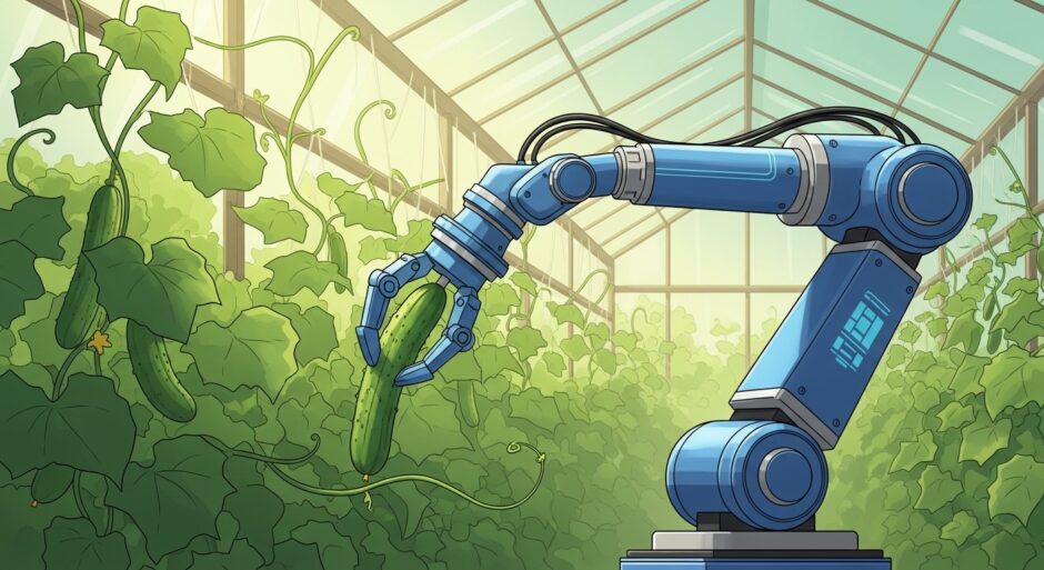 安川電機×JA全農、AIきゅうり収穫ロボットが佐賀の農場で稼働開始——葉かきと収穫を1台に統合