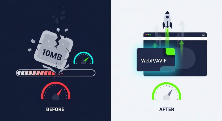 LCP・Core Web Vitalsの画像最適化——WebP・AVIF・CDNで変わるサイトの実力